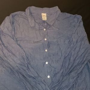 Blue Jean Long Sleeve Collared Shirt